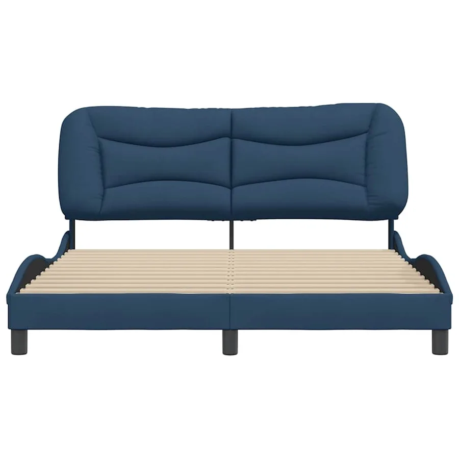 Cadre de lit sans matelas Hvar bleu 160x200 cm tissu - 4