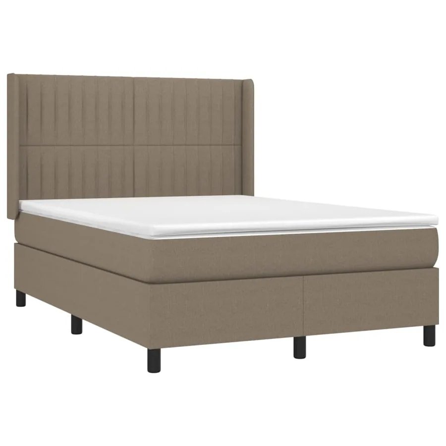 Sommier à lattes de lit avec matelas Taupe 140x200 cm Tissu - 3