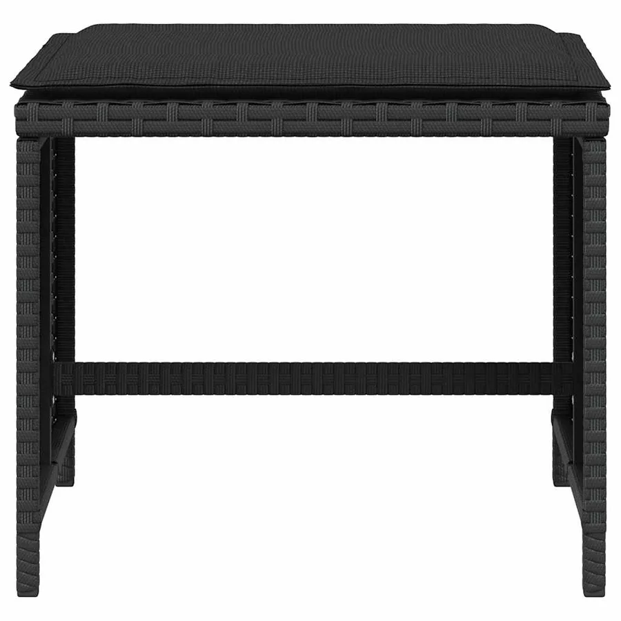 Ensemble à manger de jardin coussins 5pcs Noir Résine tressée - 13