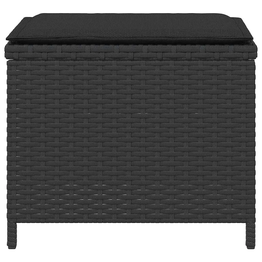 Ensemble à manger de jardin coussins 5pcs Noir Résine tressée - 14