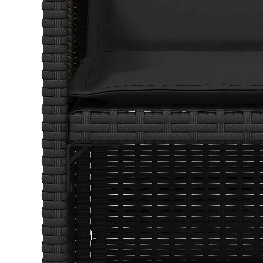Ensemble à manger de jardin coussins 5pcs Noir Résine tressée - 15