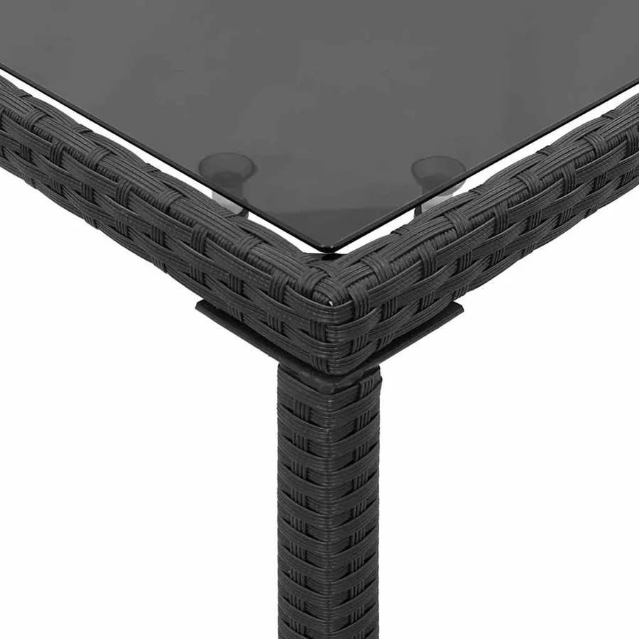 Ensemble à manger de jardin coussins 5pcs Noir Résine tressée - 17