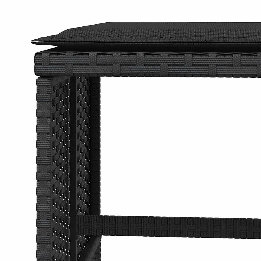 Ensemble à manger de jardin coussins 5pcs Noir Résine tressée - 18