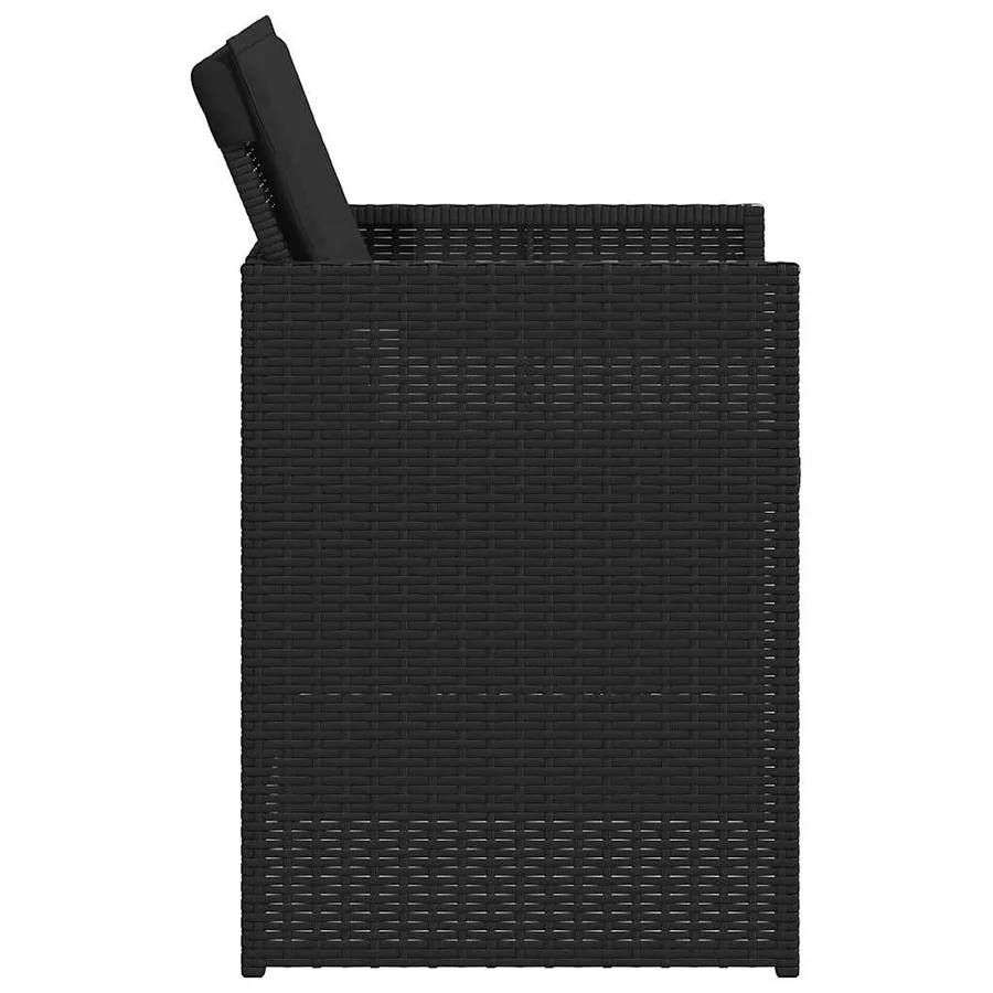 Ensemble à manger de jardin coussins 5pcs Noir Résine tressée - 6