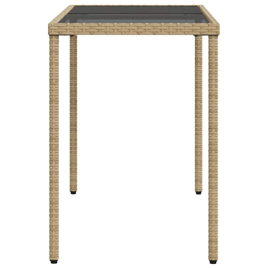 Ensemble à manger de jardin avec coussins 5pcs Beige poly rotin - 10