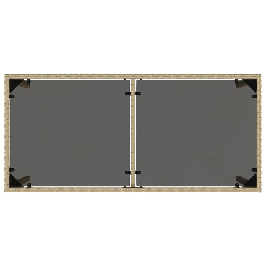 Ensemble à manger de jardin avec coussins 5pcs Beige poly rotin - 11