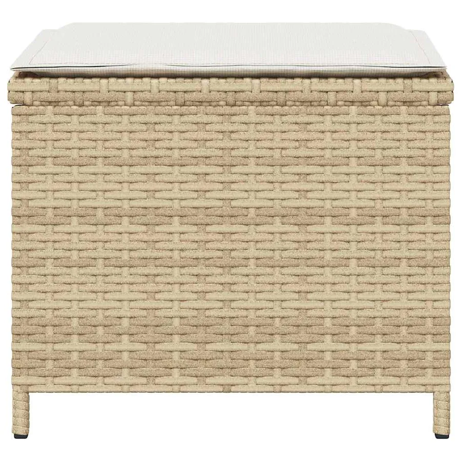 Ensemble à manger de jardin avec coussins 5pcs Beige poly rotin - 14