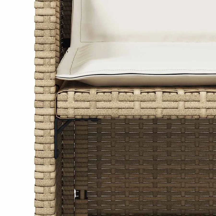 Ensemble à manger de jardin avec coussins 5pcs Beige poly rotin - 16