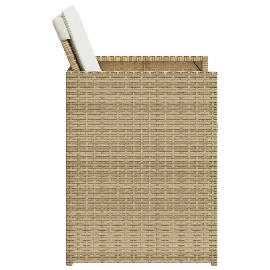 Ensemble à manger de jardin avec coussins 5pcs Beige poly rotin - 6