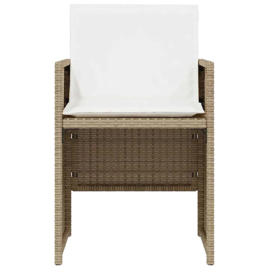 Ensemble de bistro 3 pcs avec coussins beige résine tressée - 5