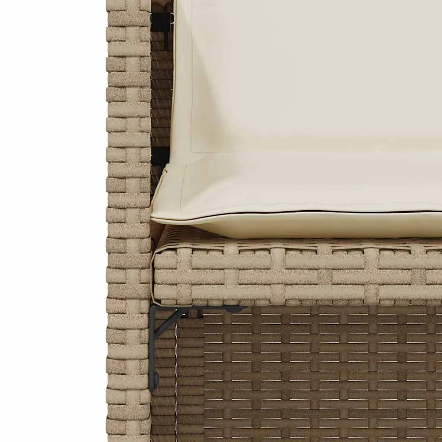 Ensemble de bistro 3 pcs avec coussins beige résine tressée - 6