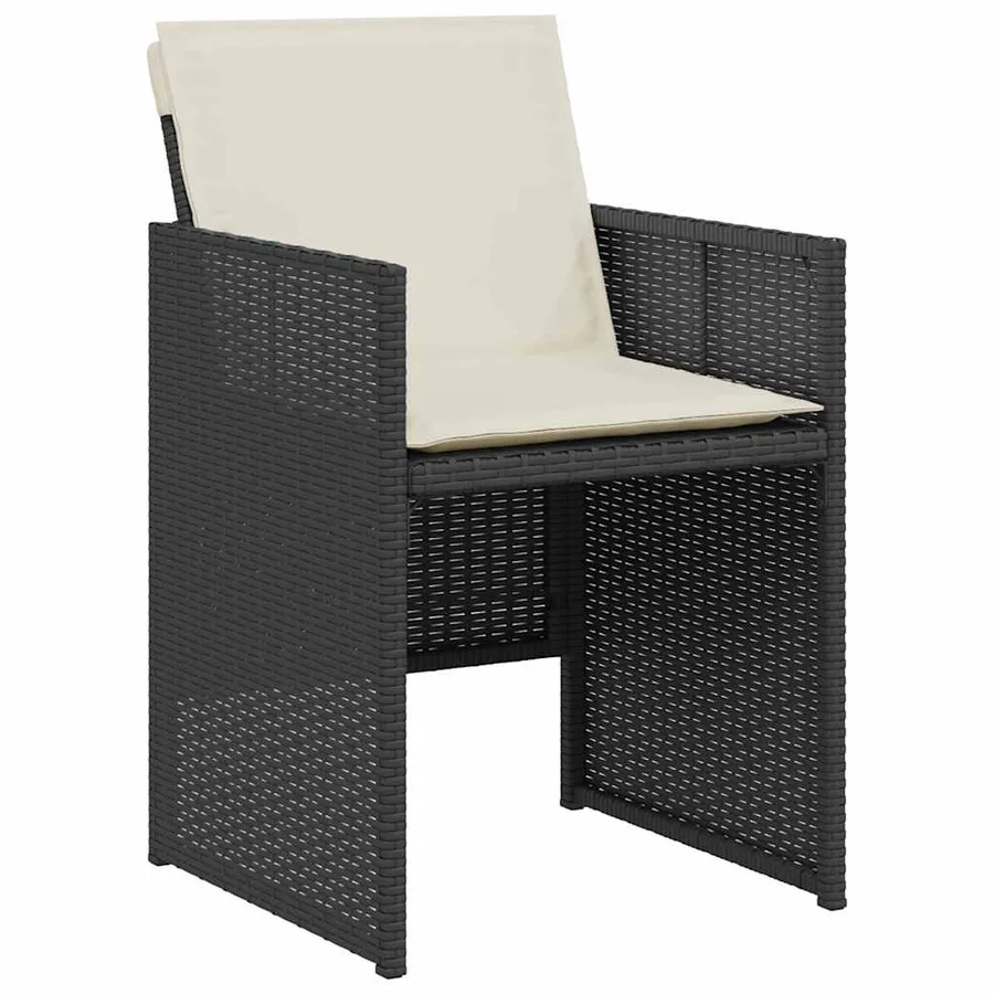 Ensemble de bistro 3 pcs avec coussins noir résine tressée - 4