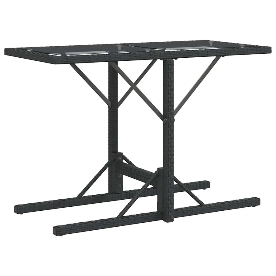 Ensemble de bistro 3 pcs avec coussins noir résine tressée - 7