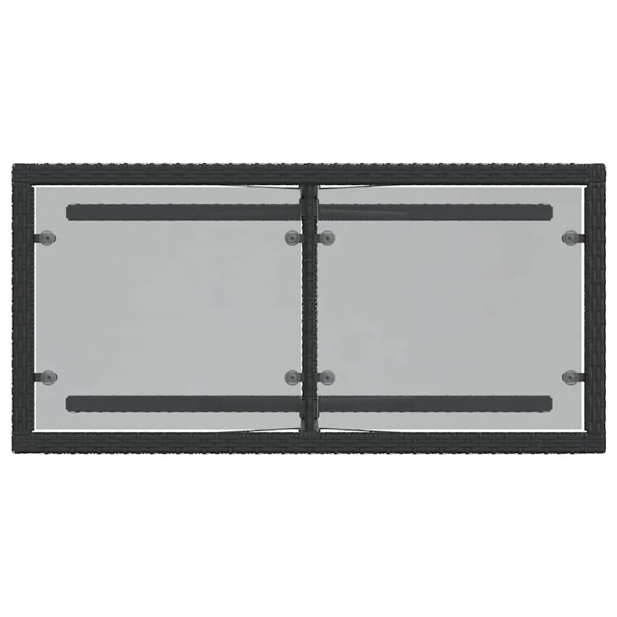 Ensemble de bistro 3 pcs avec coussins noir résine tressée - 9