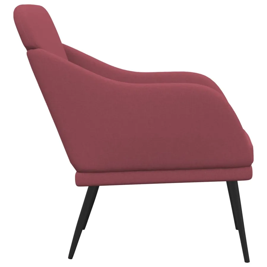 Fauteuil Rouge bordeaux 63x76x80 cm Tissu - 4
