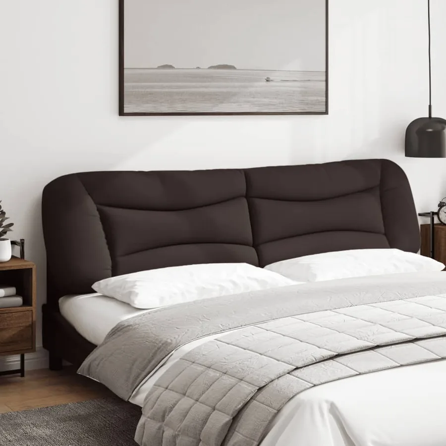 Coussin de tête de lit Hvar marron foncé 200 cm tissu - 3