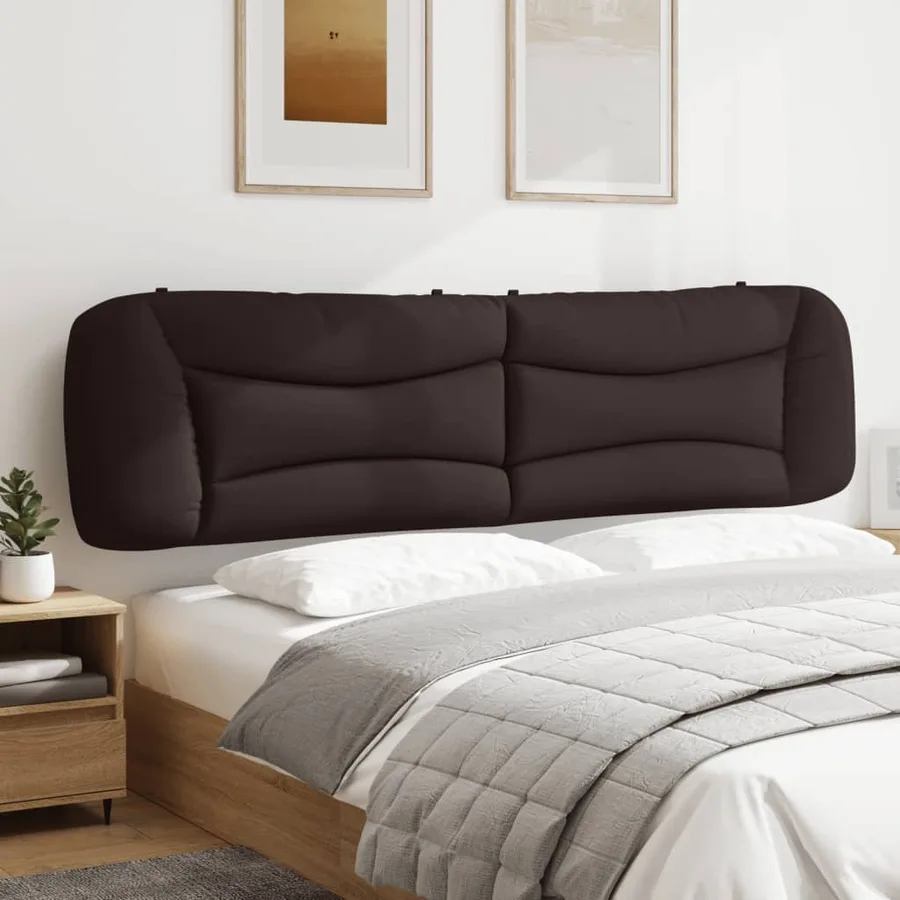 Coussin de tête de lit Hvar marron foncé 200 cm tissu - 4