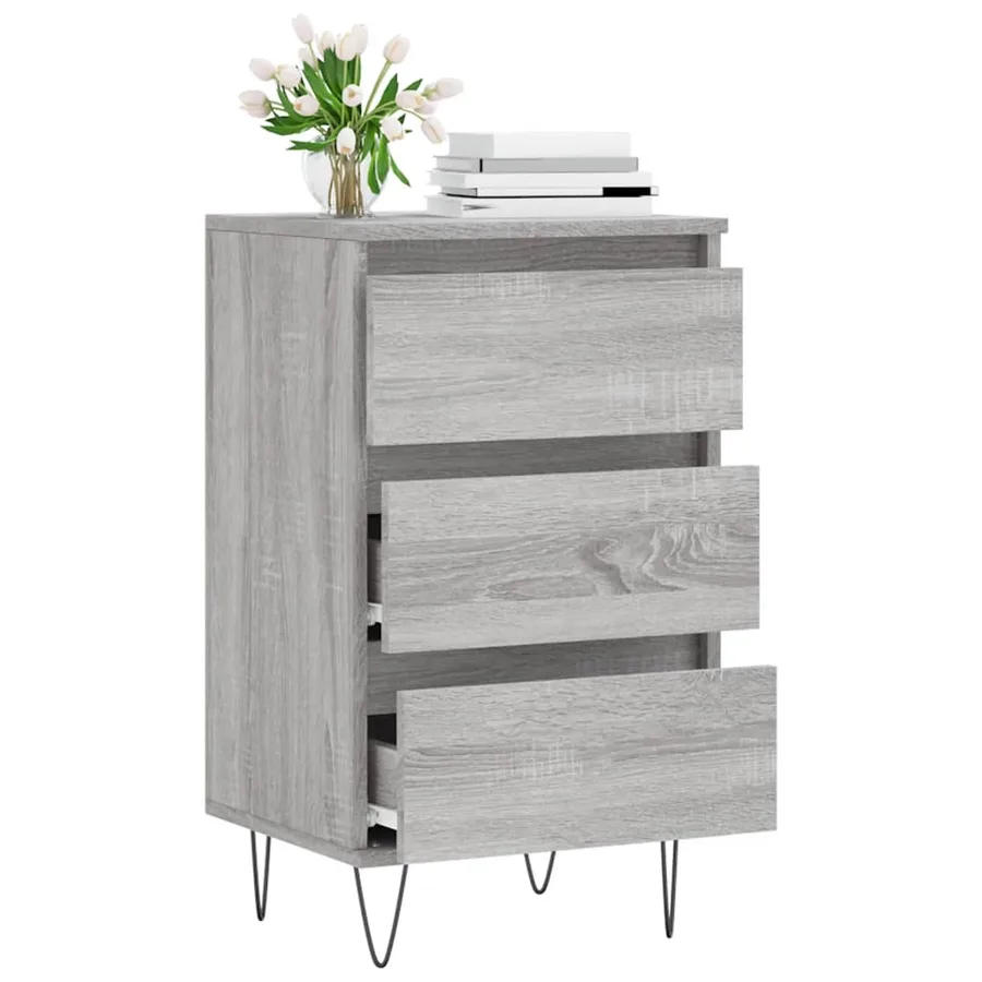 Buffet sonoma gris 40x35x70 cm bois d'ingénierie - 4