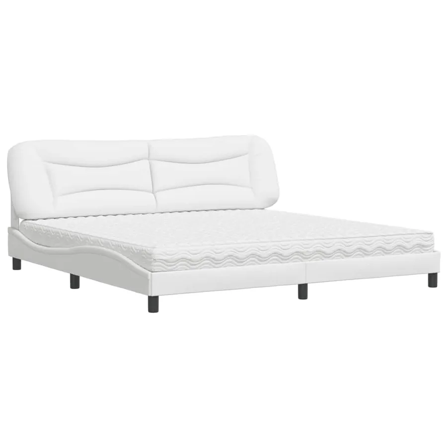 Lit avec matelas Hvar blanc 200x200 cm similicuir - 2