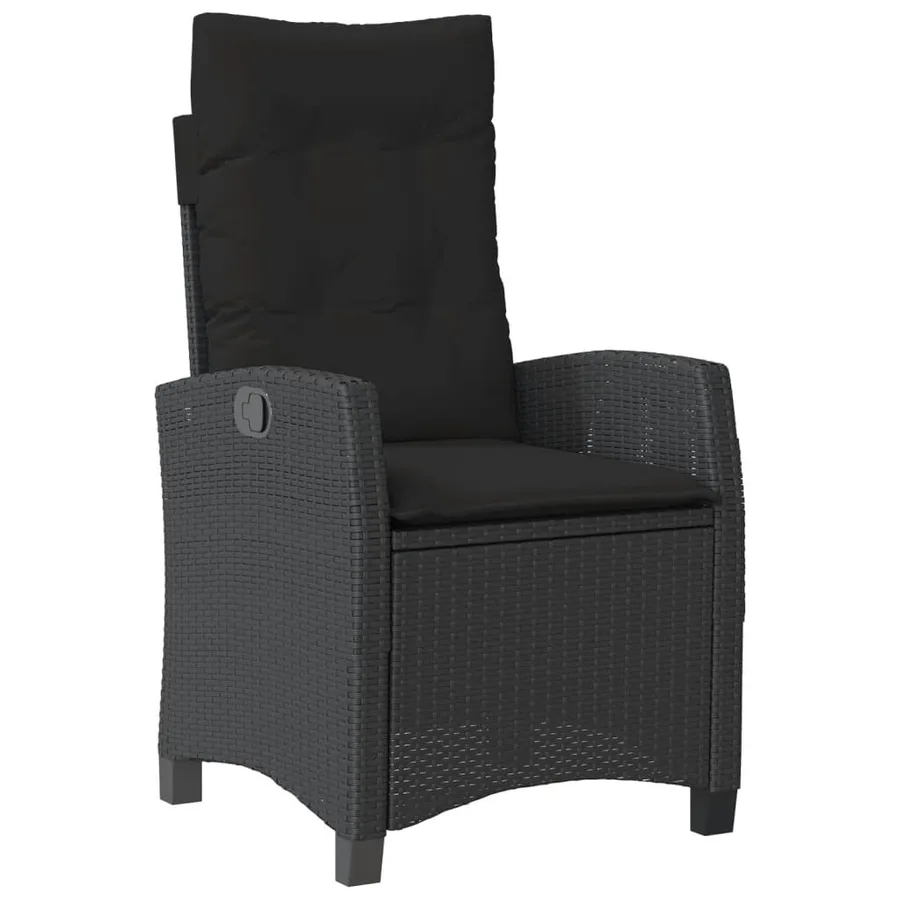 Ensemble à manger de jardin avec coussins 3 pcs Noir - 5