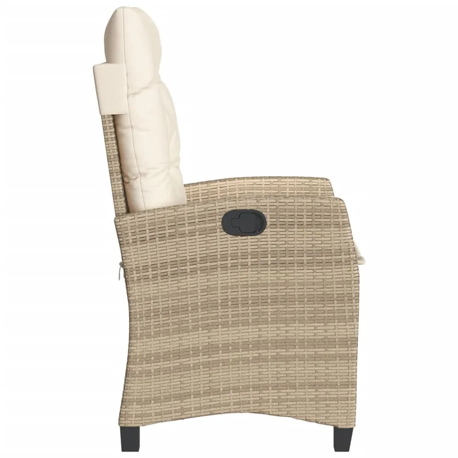 Ensemble de bistro 3 pcs avec coussins beige résine tressée - 6