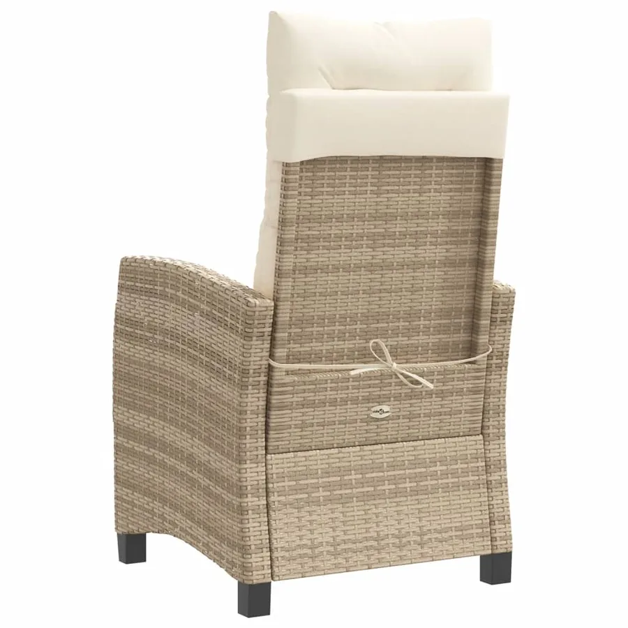 Ensemble de bistro 3 pcs avec coussins beige résine tressée - 7