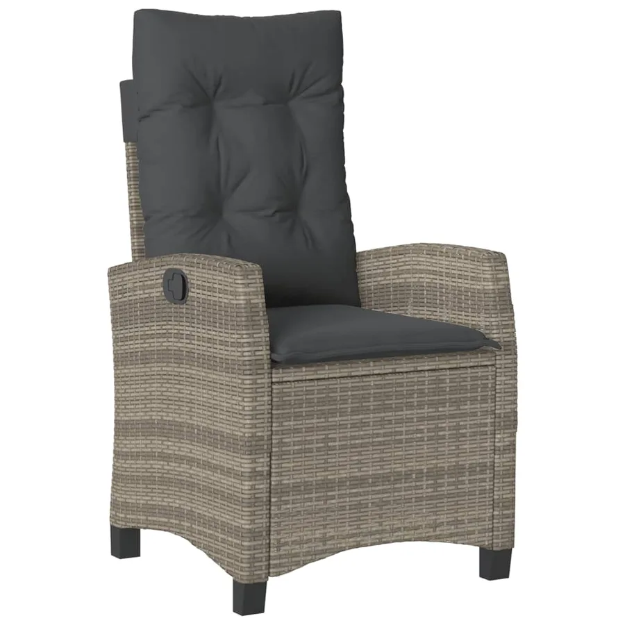 Ensemble à manger de jardin et coussins 7 pcs gris rotin - 5