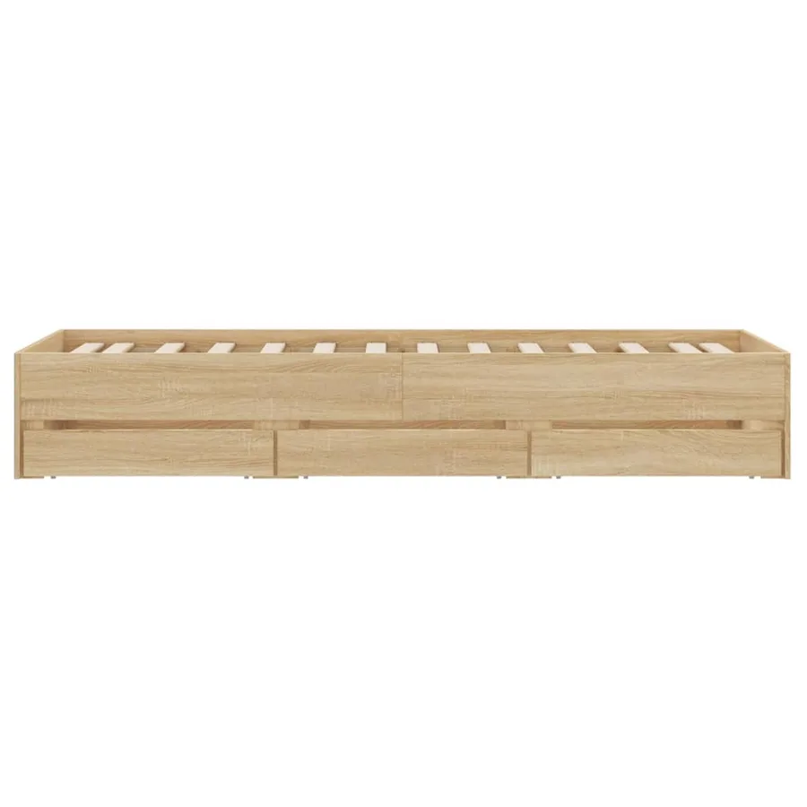 Cadre de lit avec tiroirs sans matelas chêne sonoma 90x190 cm - 7