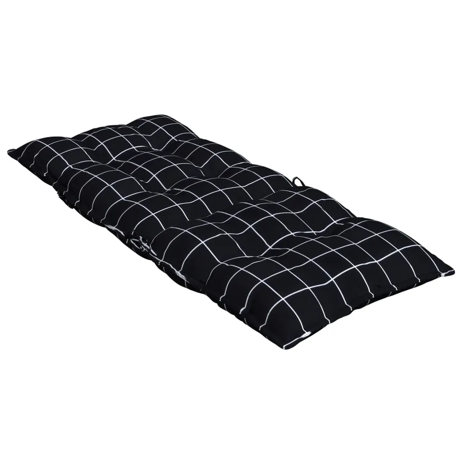 Coussins de chaise à dossier haut lot de 4 motif carreaux noir - 6