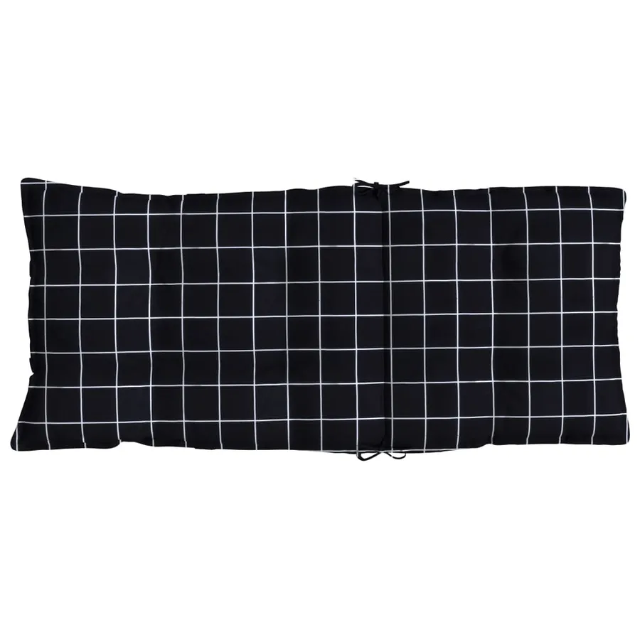 Coussins de chaise à dossier haut lot de 4 motif carreaux noir - 7