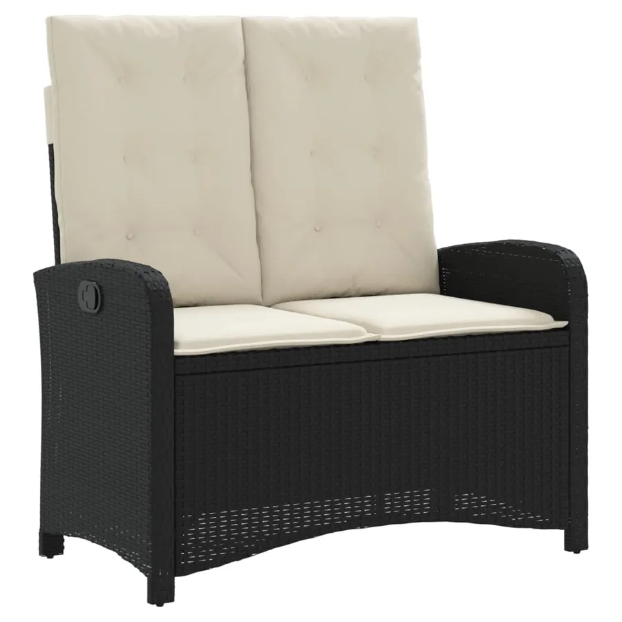 Ensemble à manger de jardin 4 pcs avec coussins noir - 3