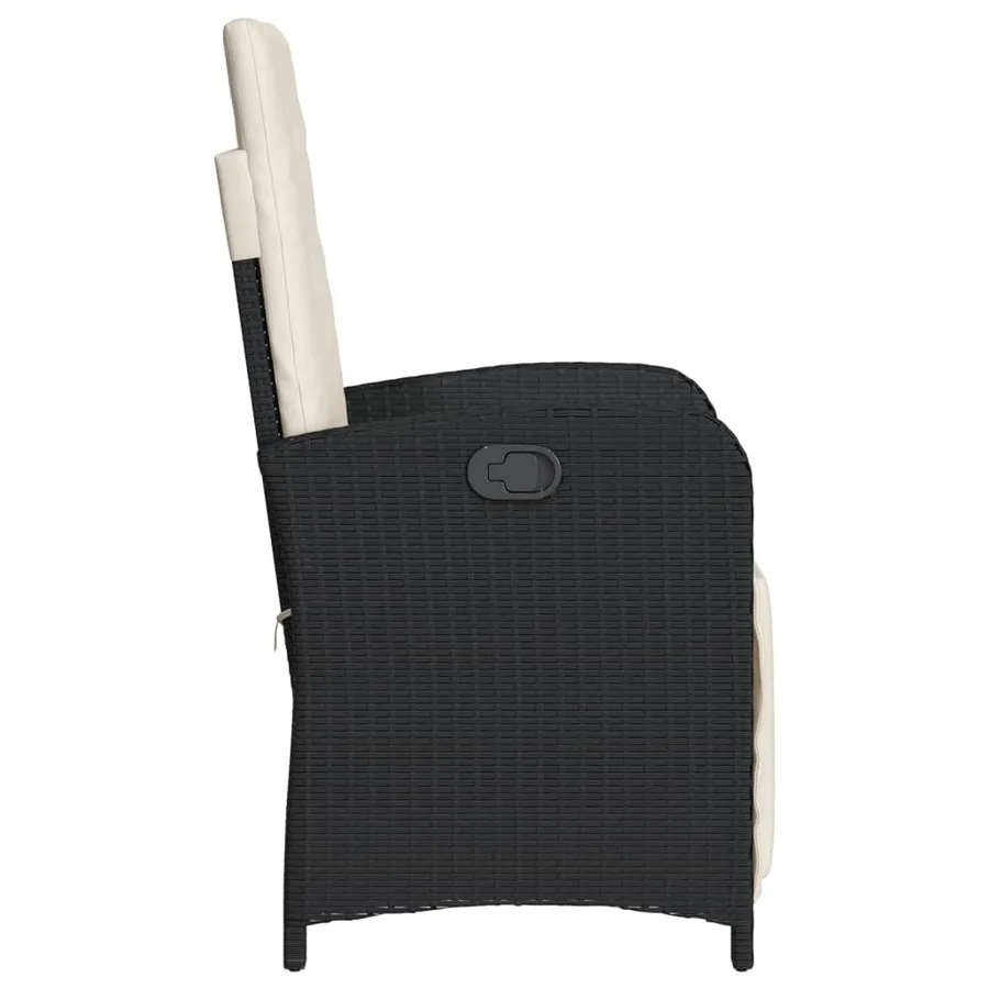 Chaises inclinables de jardin lot de 2 repose-pied noir rotin - 6