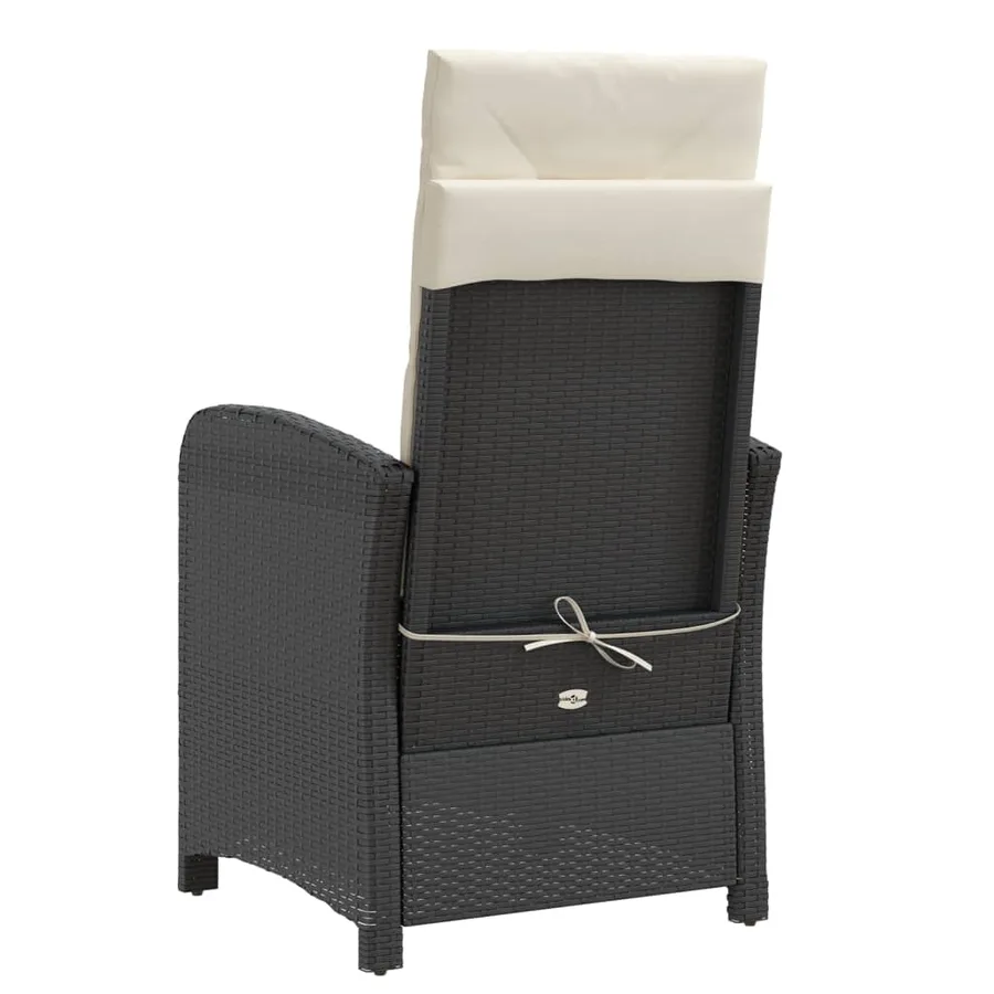 Chaises inclinables de jardin lot de 2 repose-pied noir rotin - 7