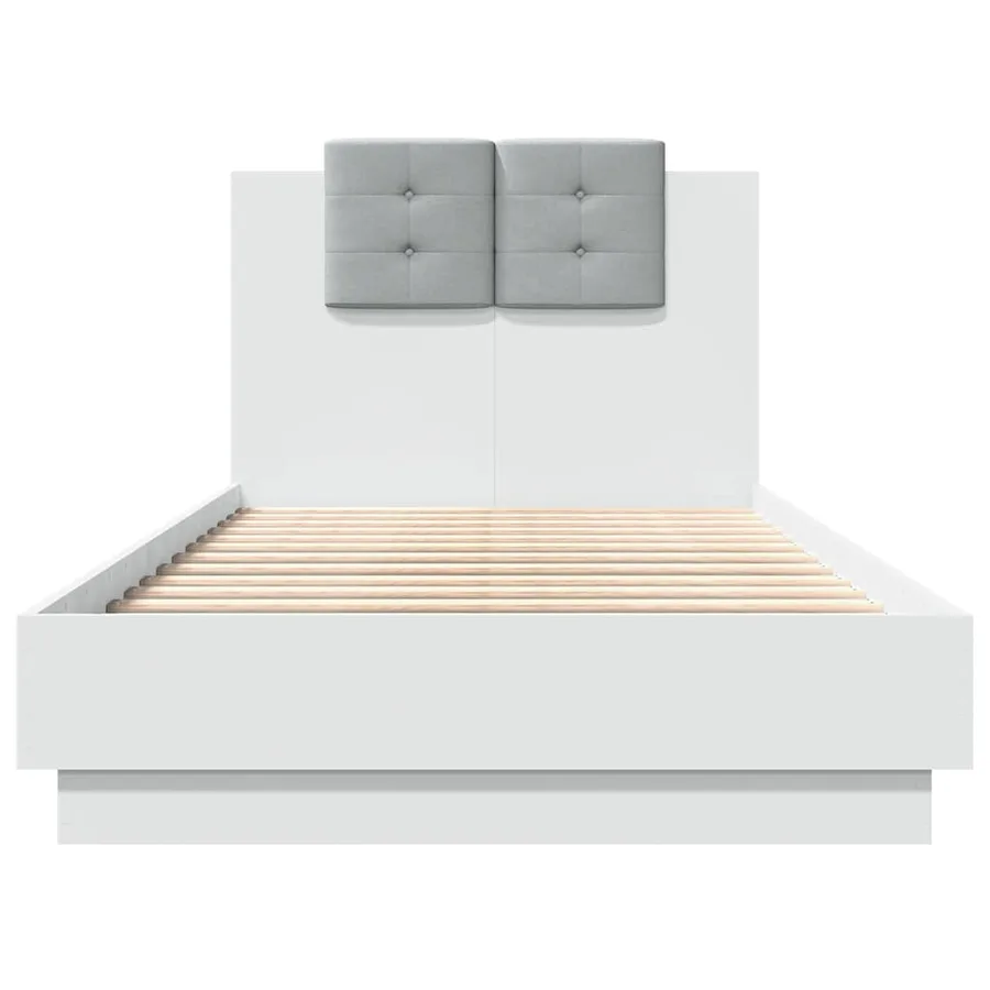 Cadre de lit avec LED sans matelas blanc 75x190 cm - 6