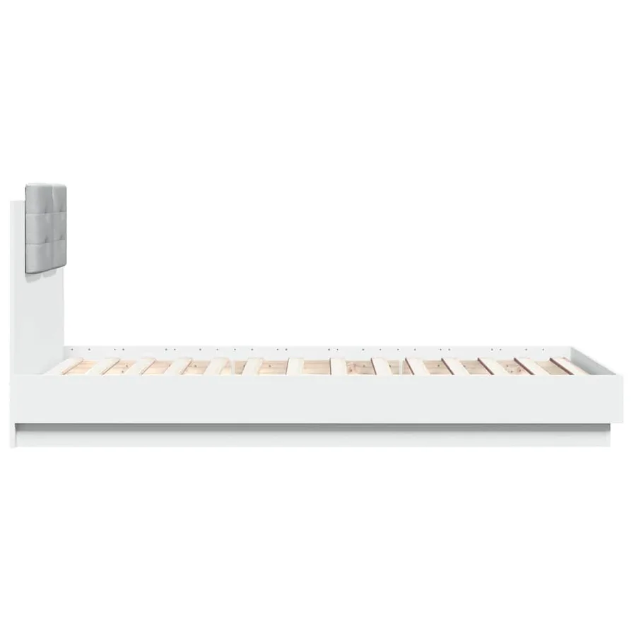 Cadre de lit avec LED sans matelas blanc 75x190 cm - 7