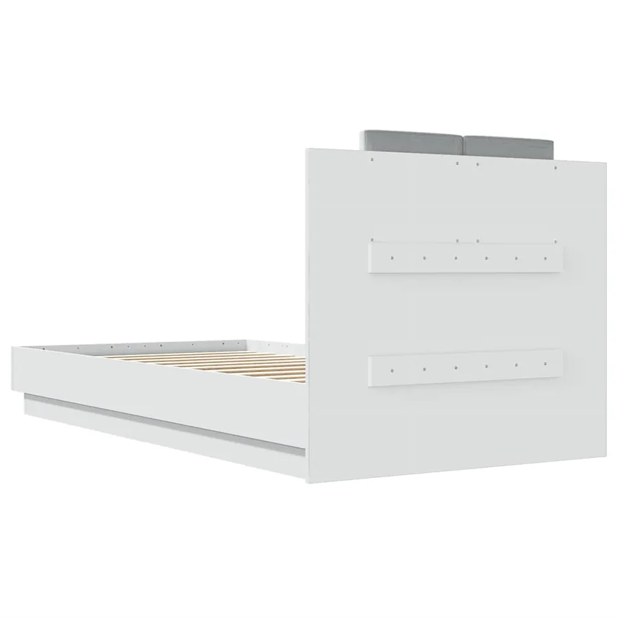 Cadre de lit avec LED sans matelas blanc 75x190 cm - 8