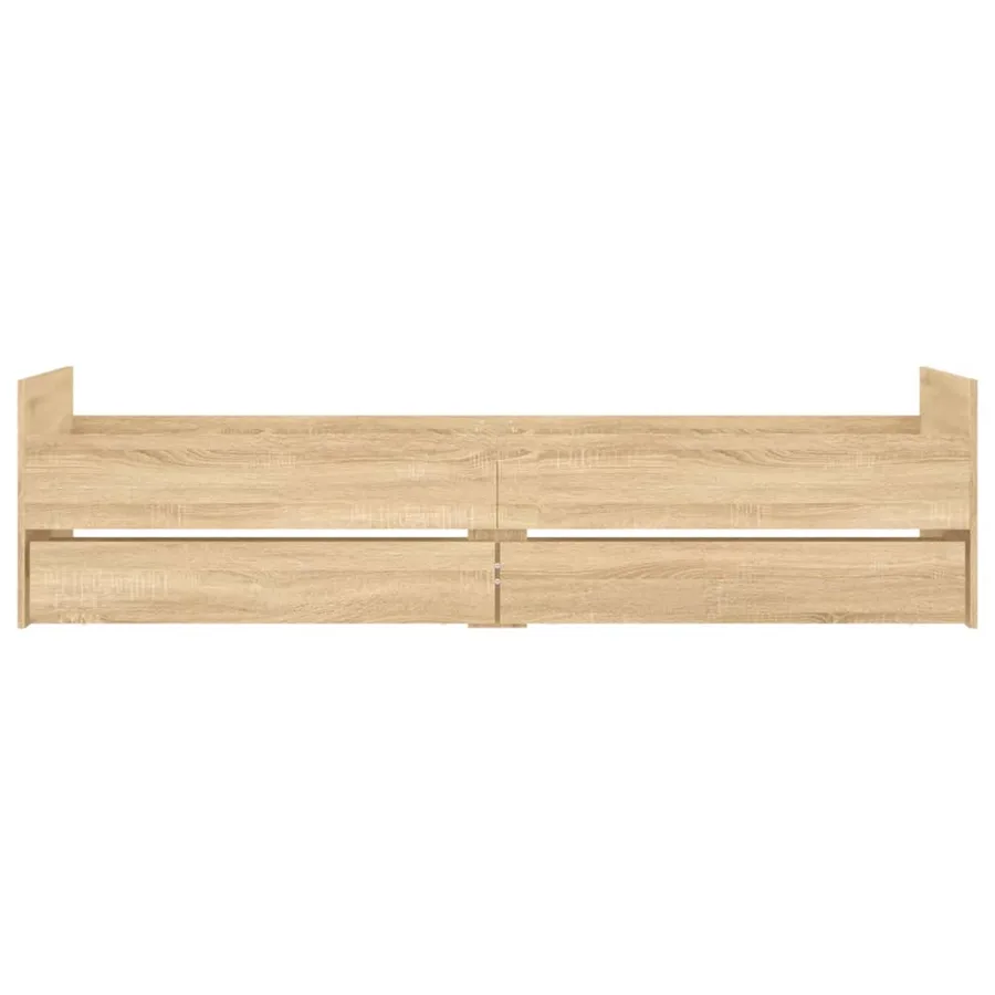 Cadre de lit sans matelas chêne sonoma 75x190 cm - 6