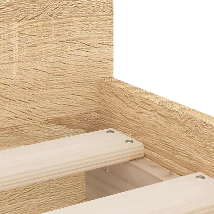 Cadre de lit sans matelas chêne sonoma 75x190 cm - 9