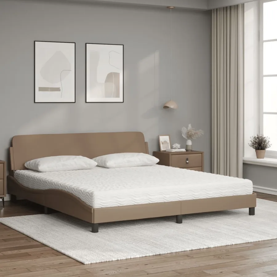 Lit avec matelas Dover cappuccino 180x200 cm similicuir - 3