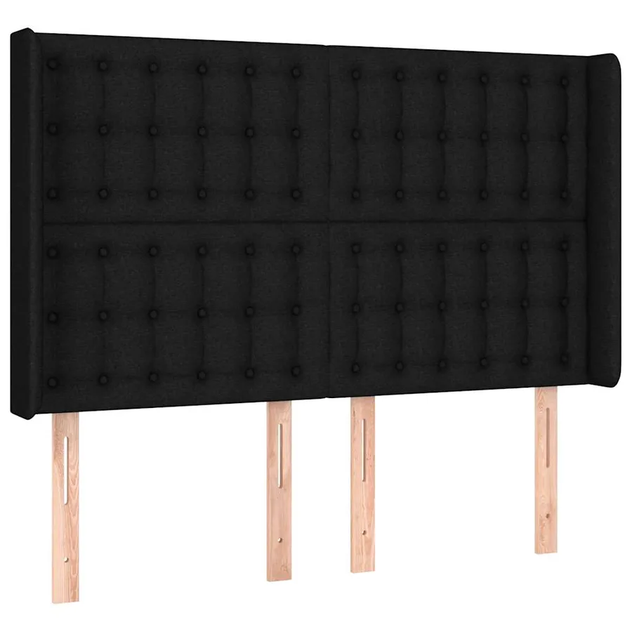 Sommier à lattes de lit avec matelas Noir 140x200 cm Tissu - 6