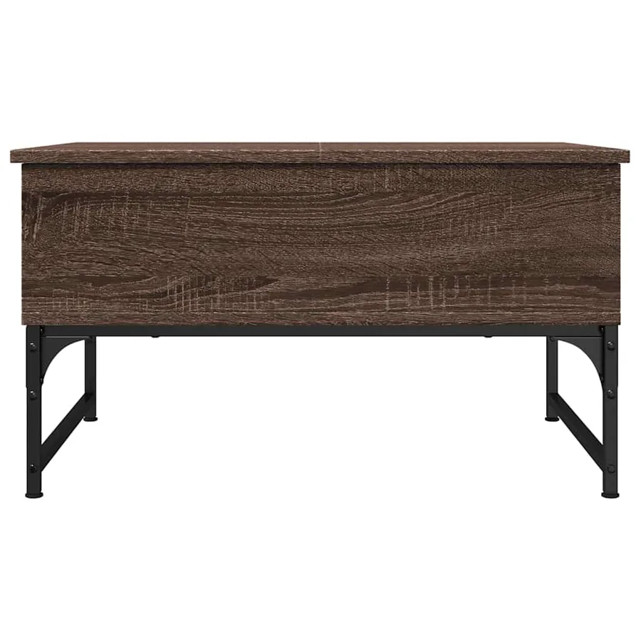 Table basse chêne marron 70x50x40 cm bois d'ingénierie et métal - 5