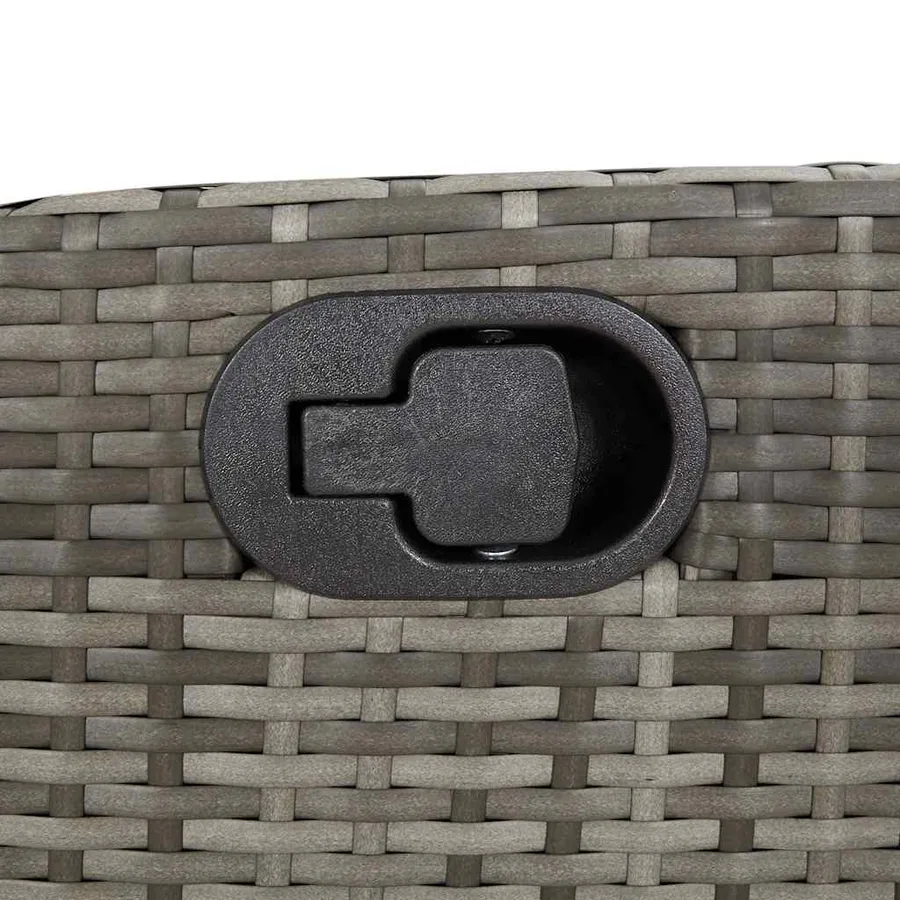 Ensemble à manger de jardin 5 pcs coussins gris résine tressée - 8