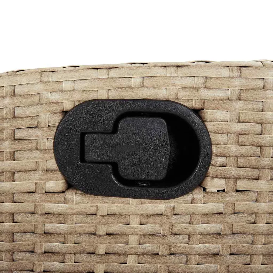 Ensemble à manger de jardin avec coussins 5pcs Beige poly rotin - 8