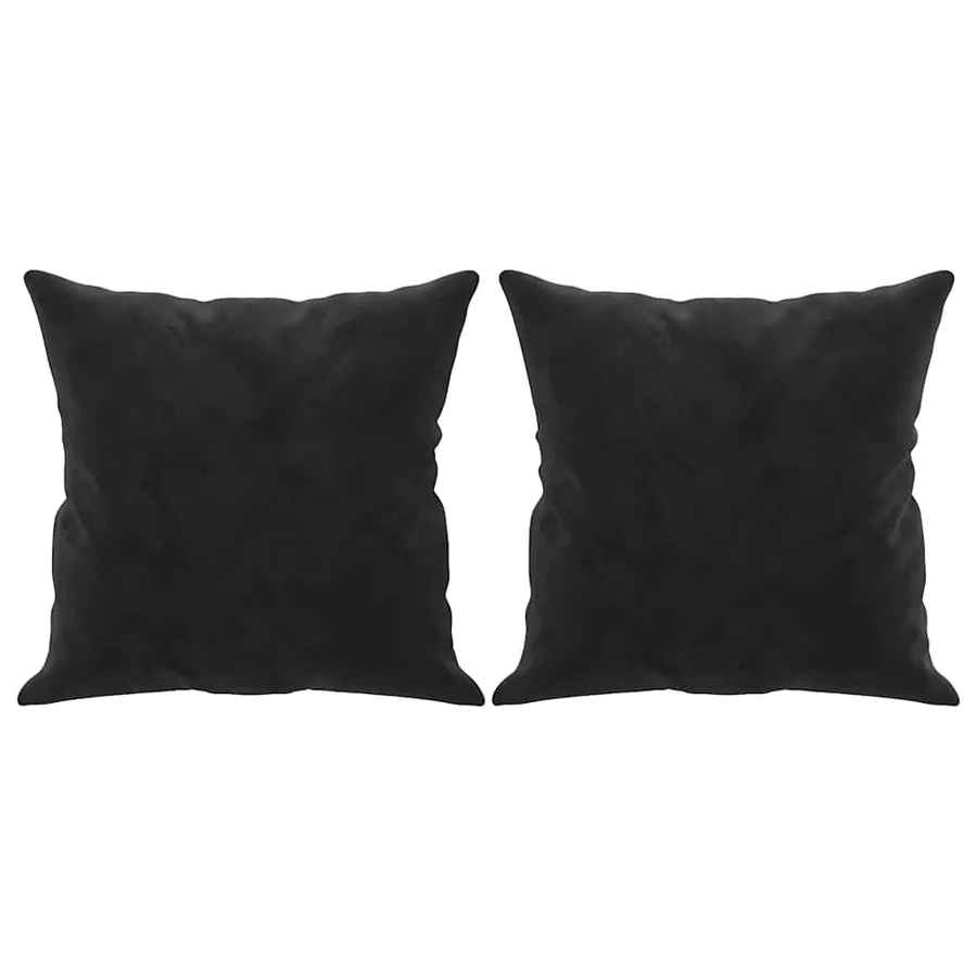 Canapé 2 places avec oreillers décoratifs noir 120 cm velours - 5