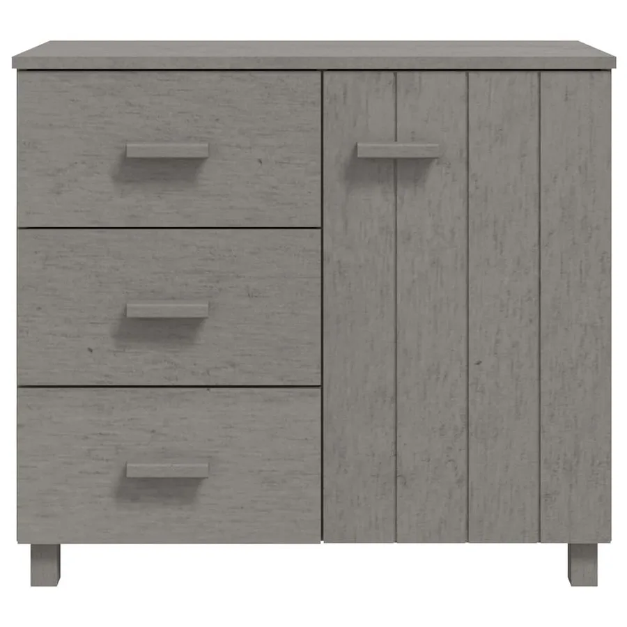 Buffet HAMAR Gris clair 90x40x80 cm Bois massif de pin - 3