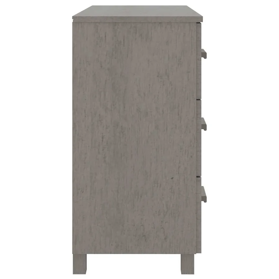 Buffet HAMAR Gris clair 90x40x80 cm Bois massif de pin - 4