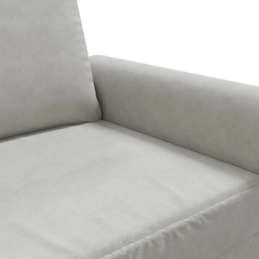 Canapé à 2 places Gris clair 120 cm Velours - 7