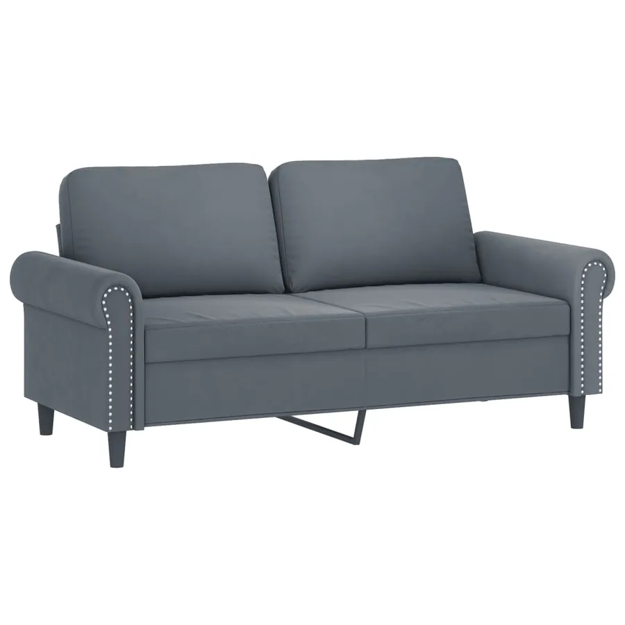 Ensemble de canapés 3 pcs avec coussins gris foncé velours - 4
