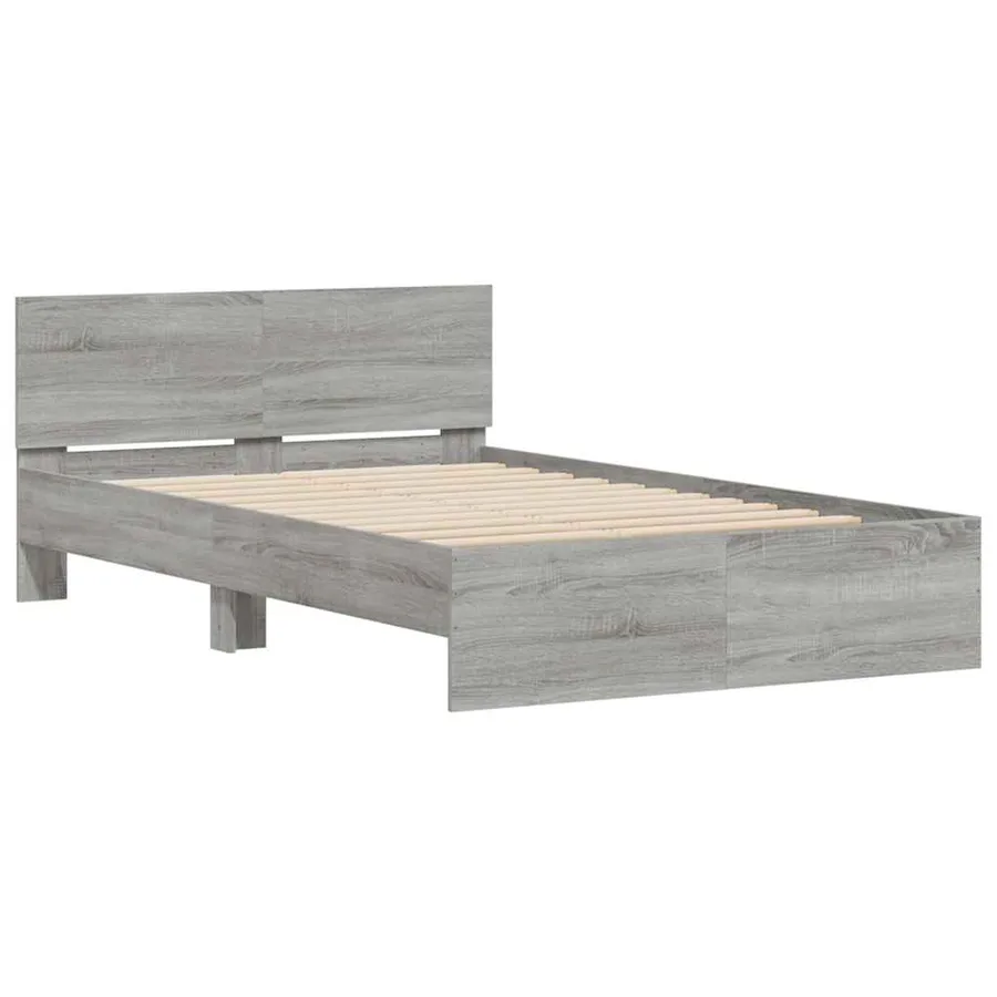 Cadre de lit avec tête de lit et LED sonoma gris 120x190 cm - 6
