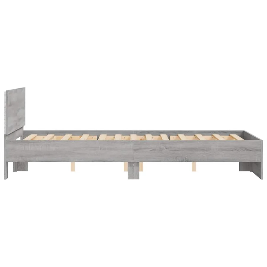Cadre de lit avec tête de lit et LED sonoma gris 120x190 cm - 8